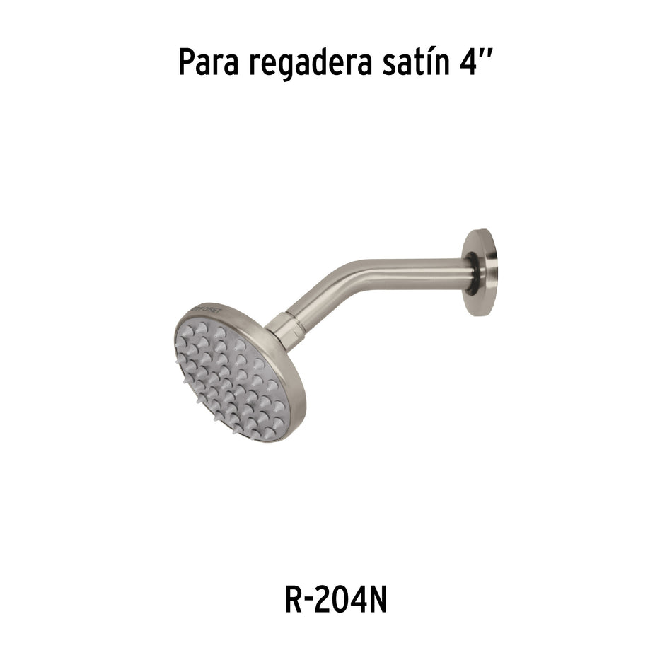 Brazo y chapetón de repuesto para regadera, latón, satinado, 45587