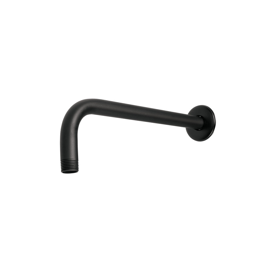 Brazo recto con chapetón para regadera, 30 cm, negro mate Caja con 6, 47649