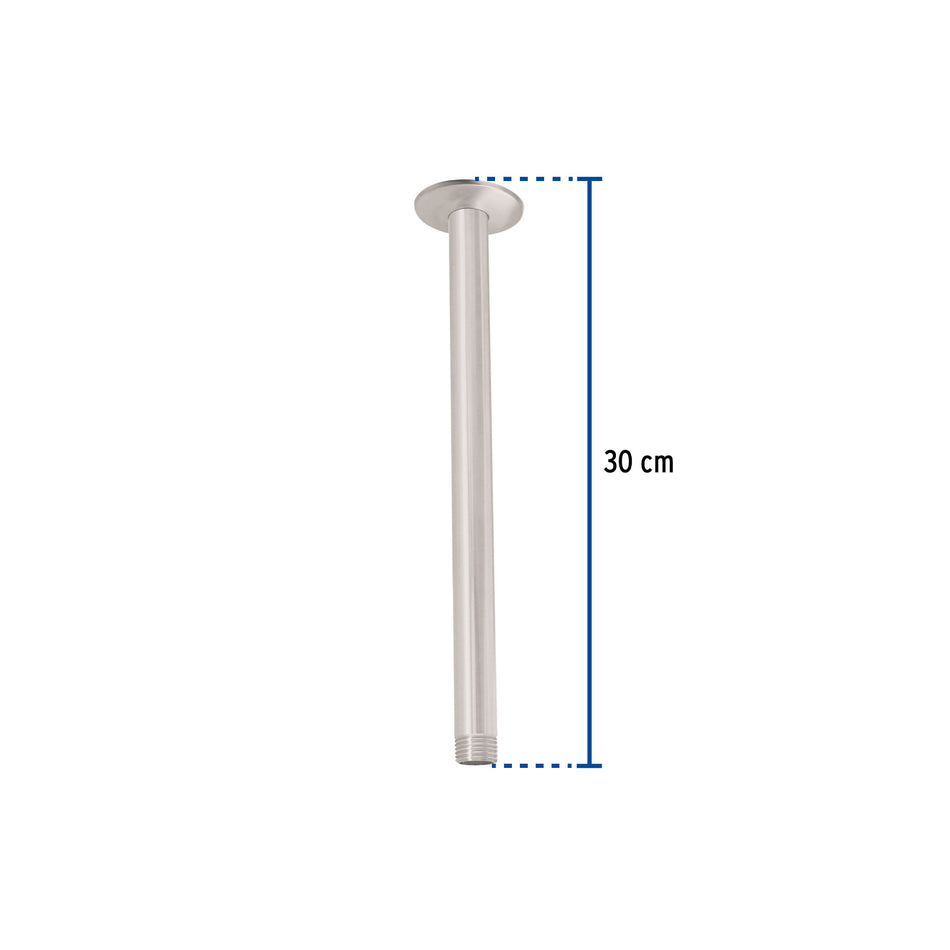 Brazo y chapetón de repuesto para regadera techo, satinado, 45589