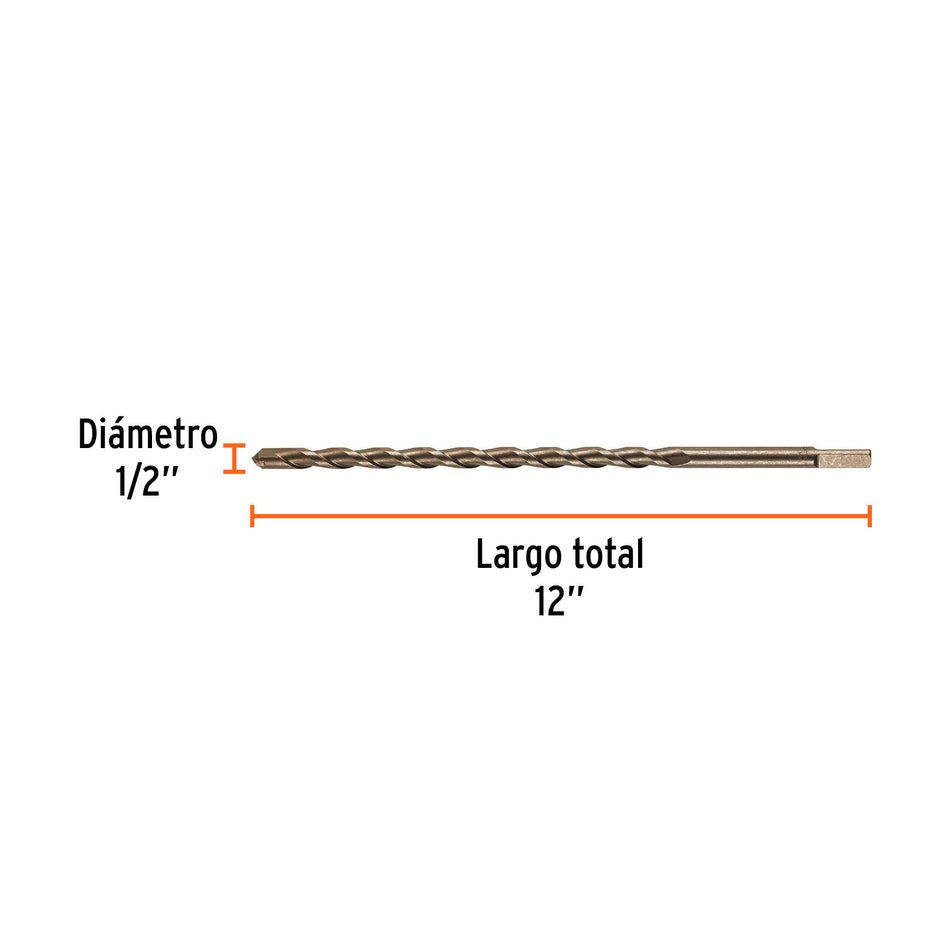 Broca para concreto de 1/2 x 12', Truper Caja con 10, 11233