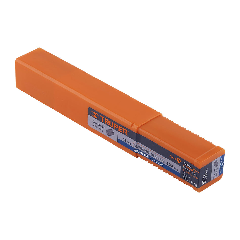 Broca para concreto 13 x 300 mm, Truper Caja con 10, 102352
