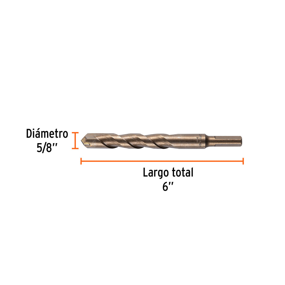 Broca para concreto de 5/8 x 6', Truper Caja con 5, 11236