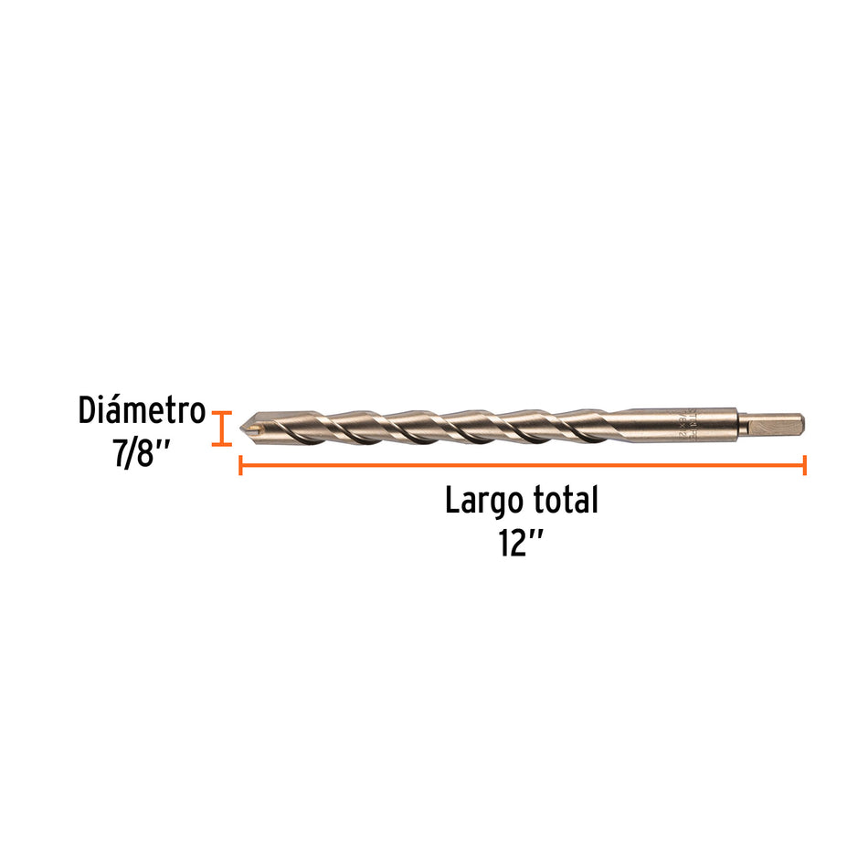 Broca para concreto de 7/8 x 12', Truper, 11251