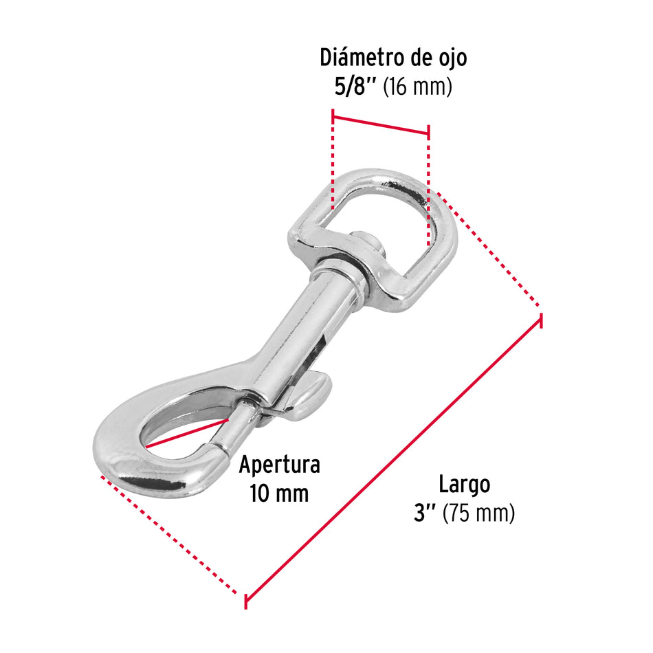 Bandola de zinc de 5/8' giratoria, Fiero Caja con 12, 44031