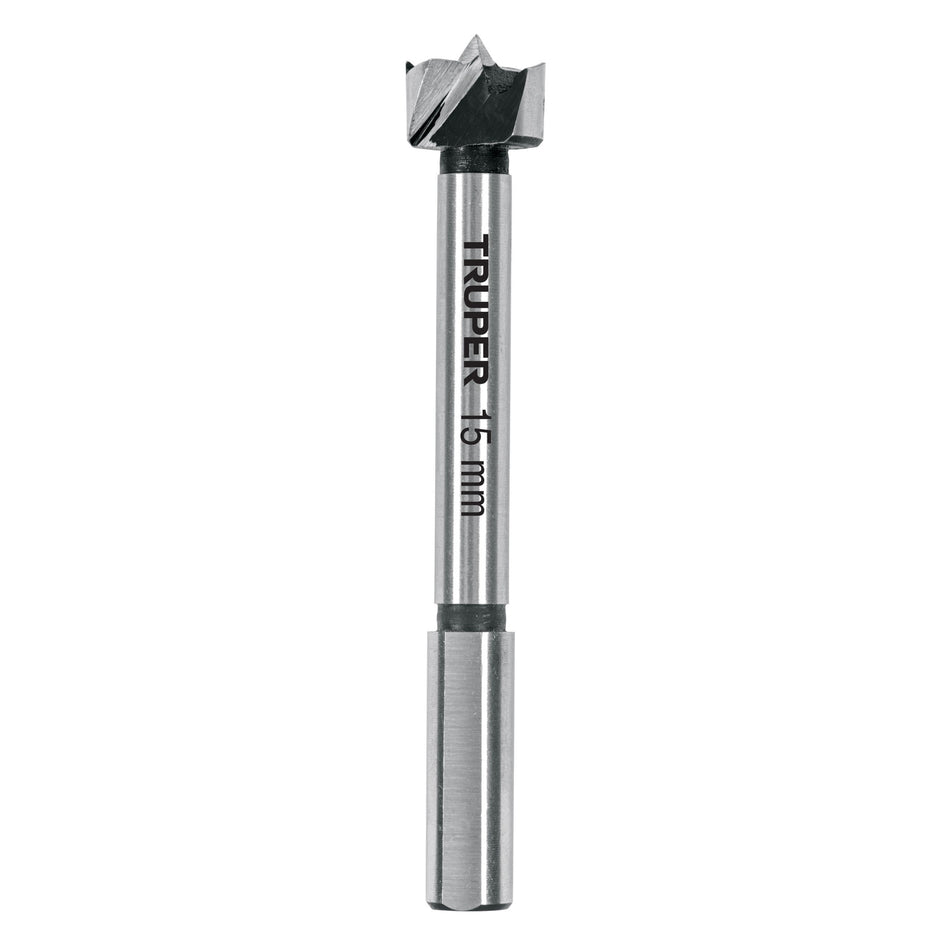 Broca forstner 15 mm para madera, TRUPER Caja con 4, 102318