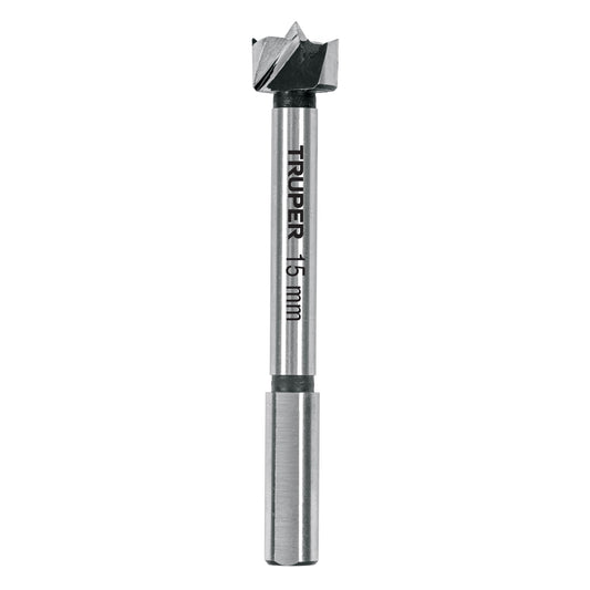Broca forstner 15 mm para madera, TRUPER Caja con 4, 102318