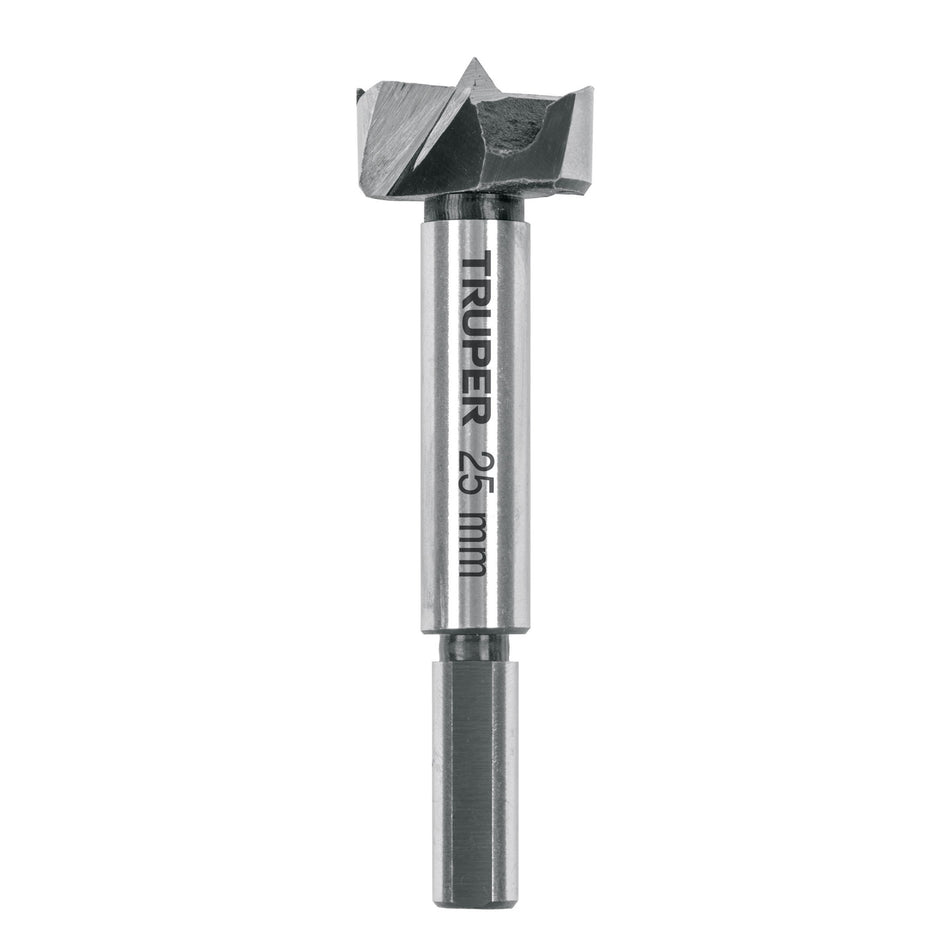 Broca forstner 25 mm para madera, TRUPER Caja con 4, 102370