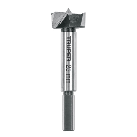 Broca forstner 25 mm para madera, TRUPER Caja con 4, 102370