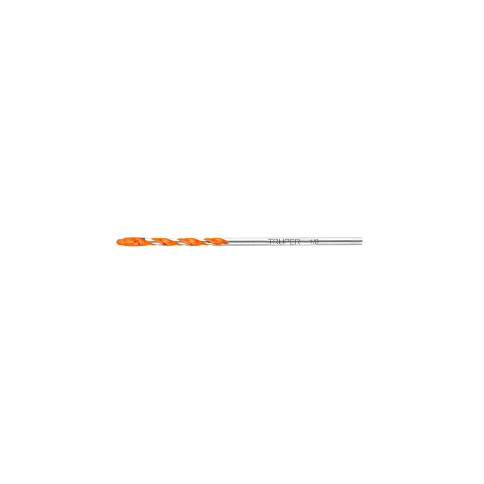 Broca multimaterial 1/8 x 3', Truper Caja con 10, 103017
