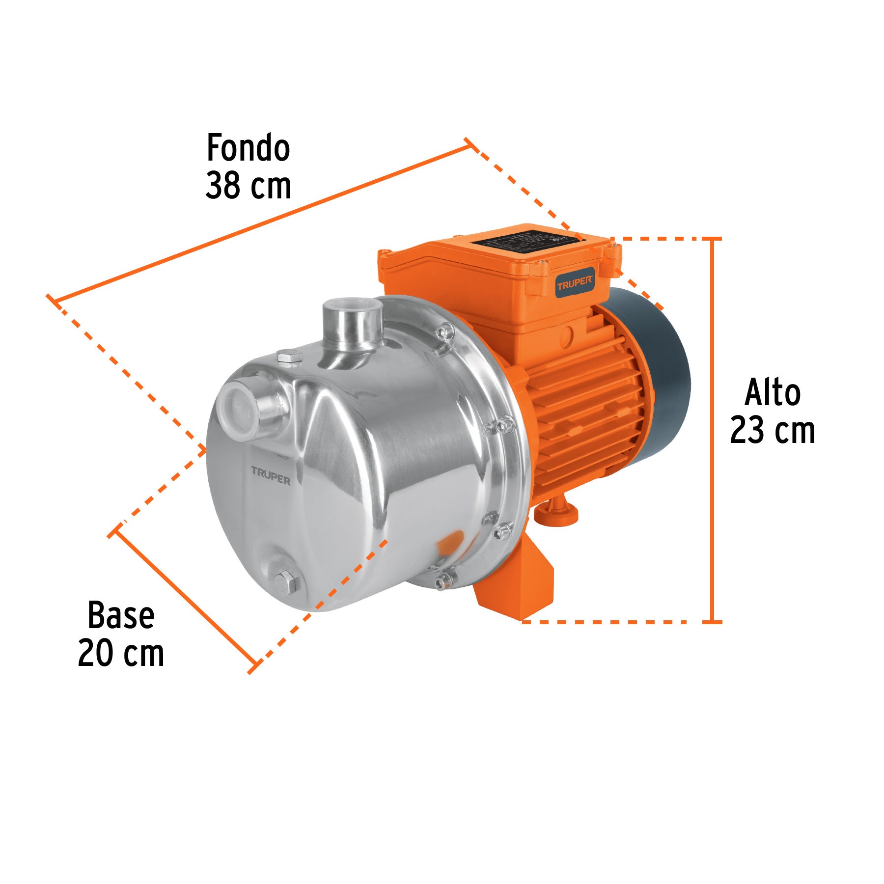 Bomba eléctrica tipo jet para agua, acero inoxidable, 1 HP, 13559