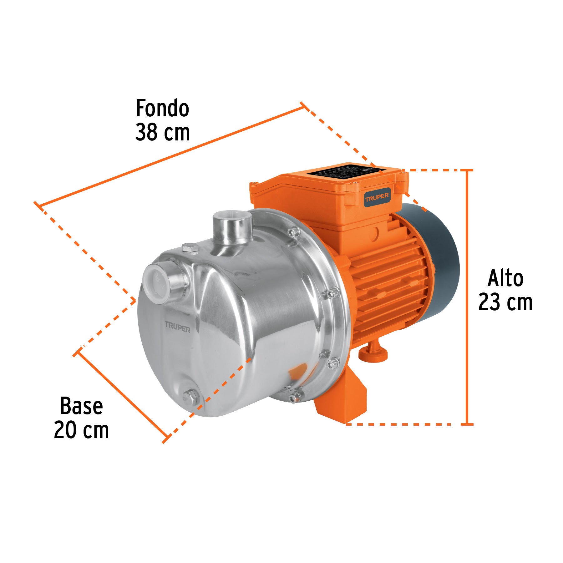 Bomba eléctrica tipo jet para agua, acero inoxidable, 3/4 HP, 13557