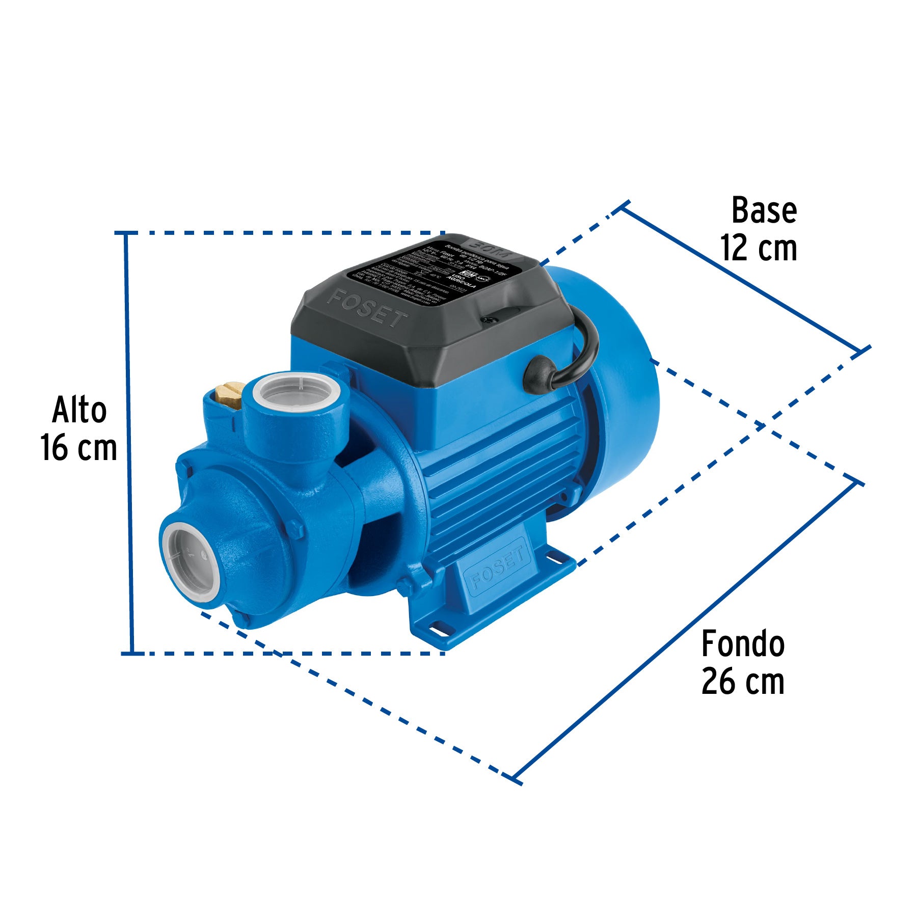 Bomba periférica 1/2 HP, altura máxima 30 m, Foset, 46237