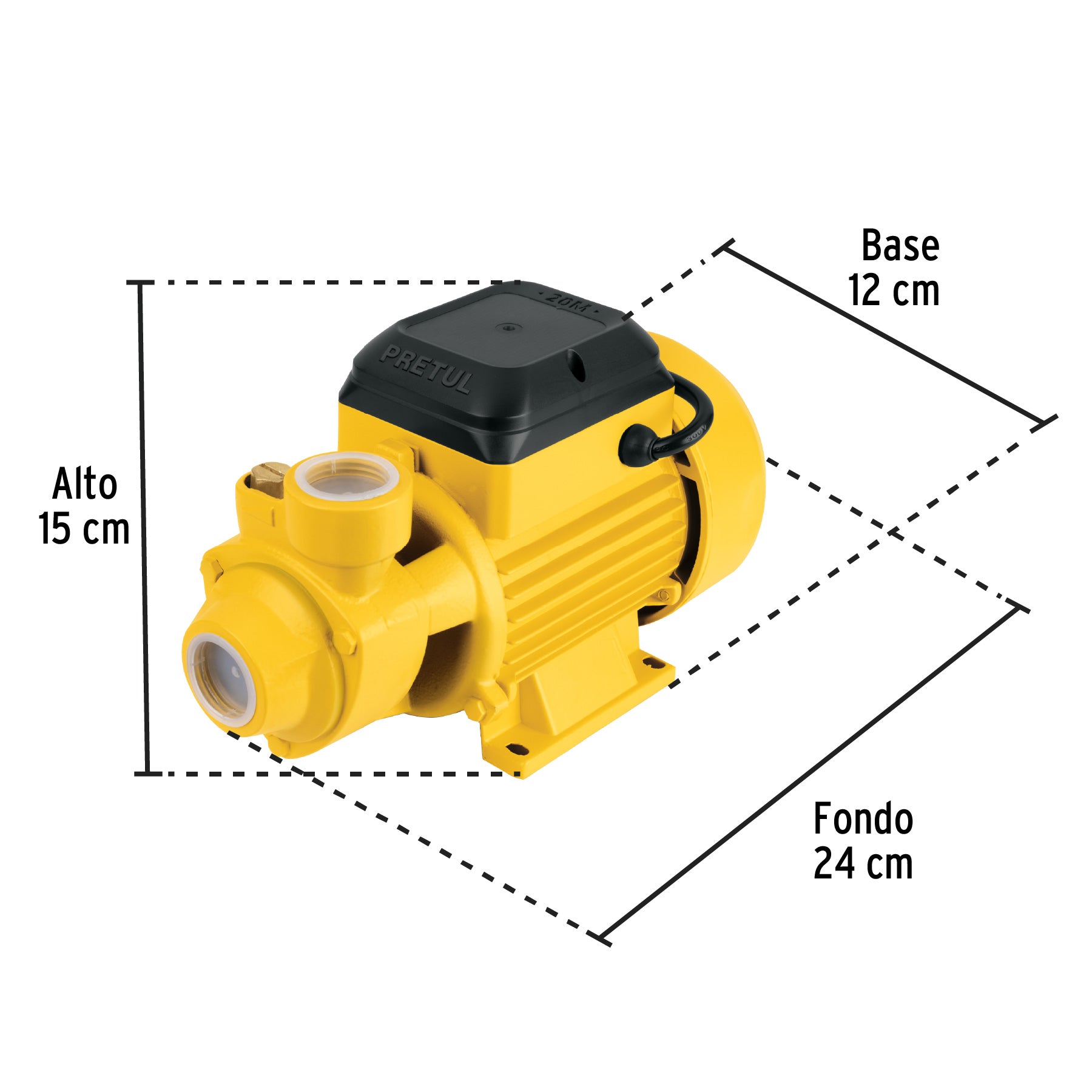 Bomba periférica 1/2 HP, altura máxima 20 m, Pretul, 27019