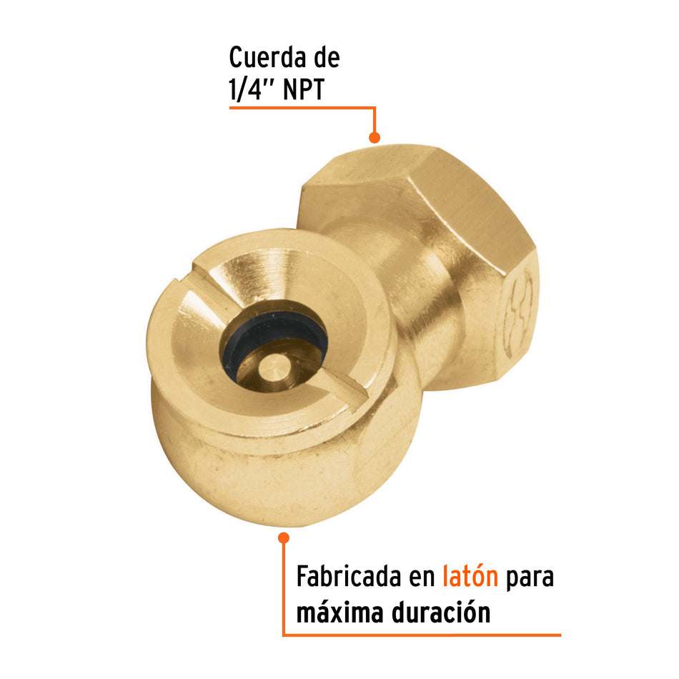 Cabeza infladora de llantas, conexión hembra 1/4' NPT,Truper Caja con 6, 19088