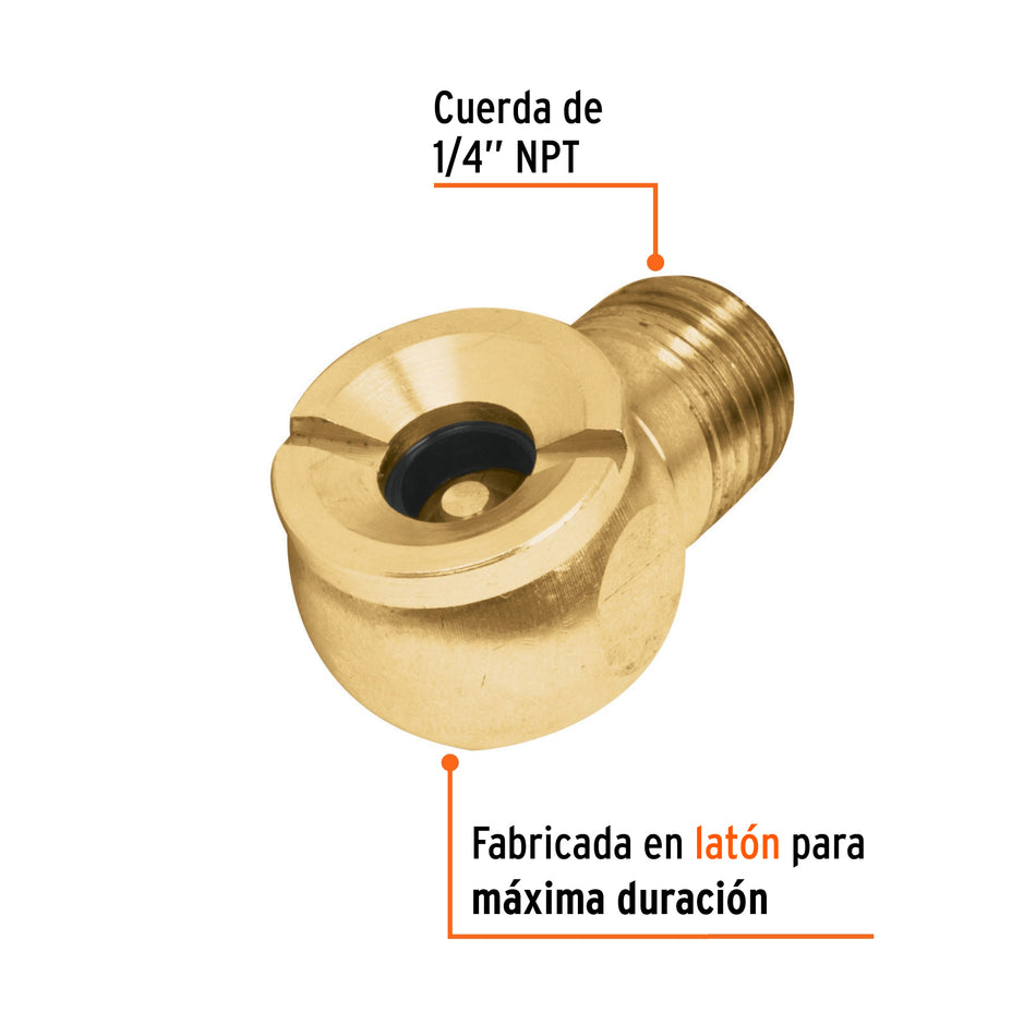 Cabeza infladora de llantas, macho, cuerda 1/4 NPT, Truper Caja con 6, 19087