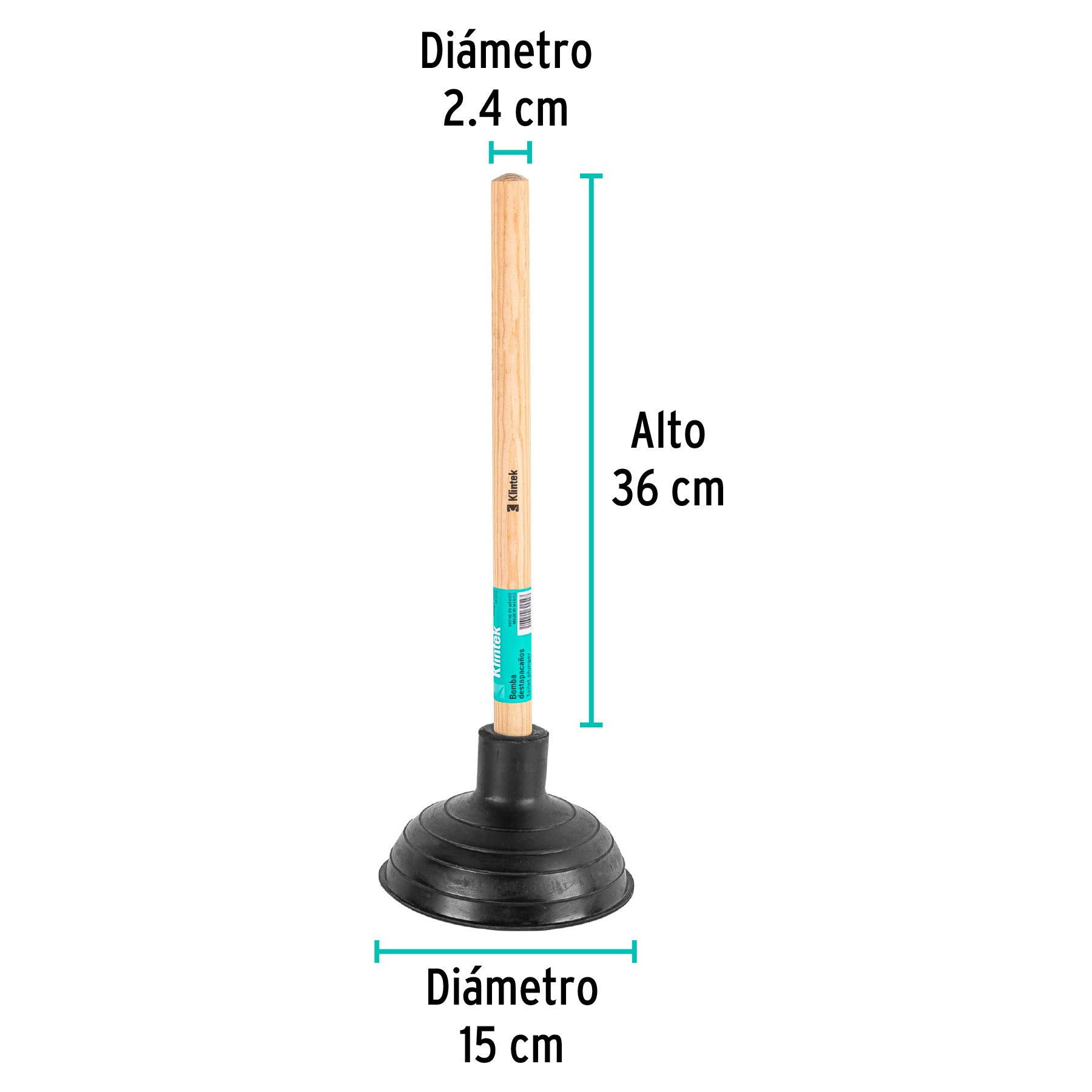 Bomba destapacaños de 15 cm, Klintek, 55850