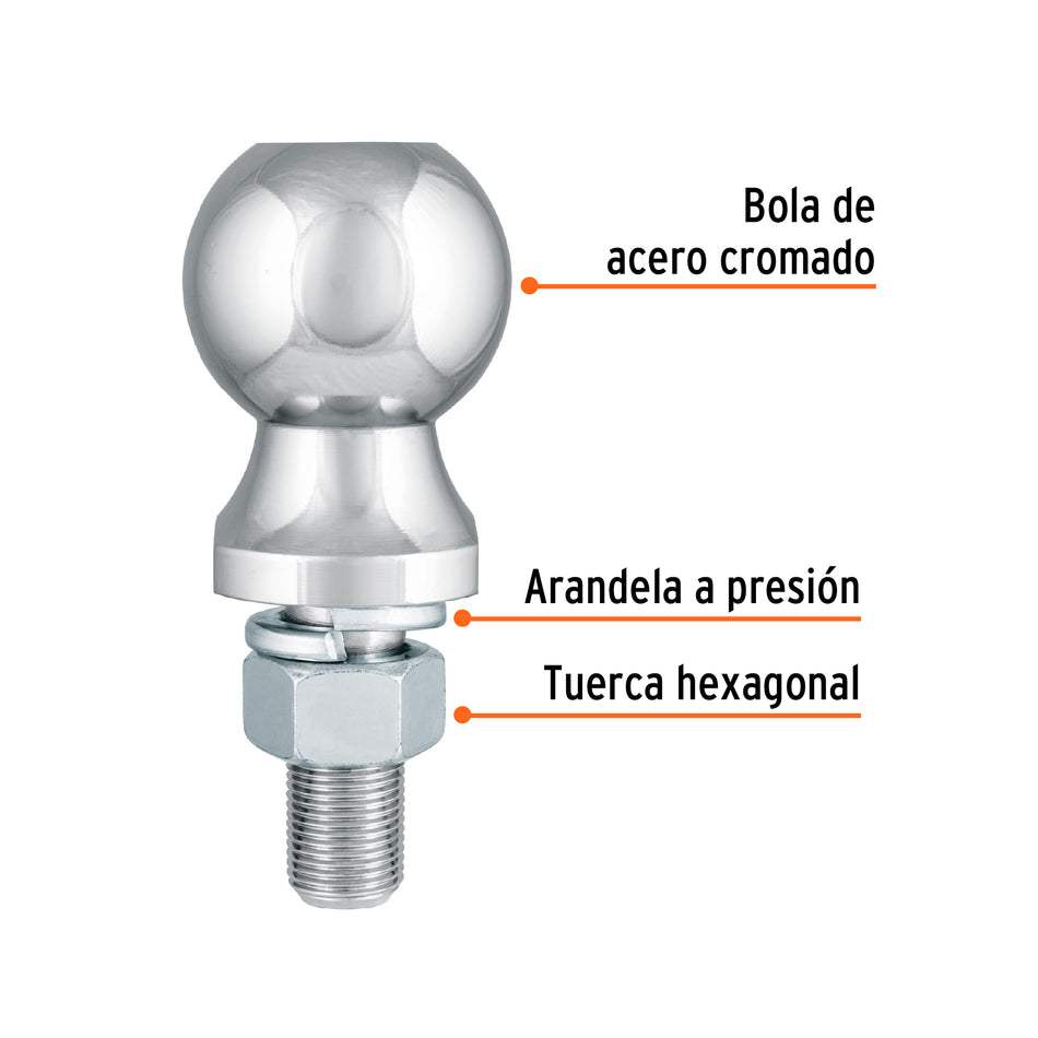 Bola de arrastre para remolque, 2', 3500 lb, Truper Caja con 4, 44440