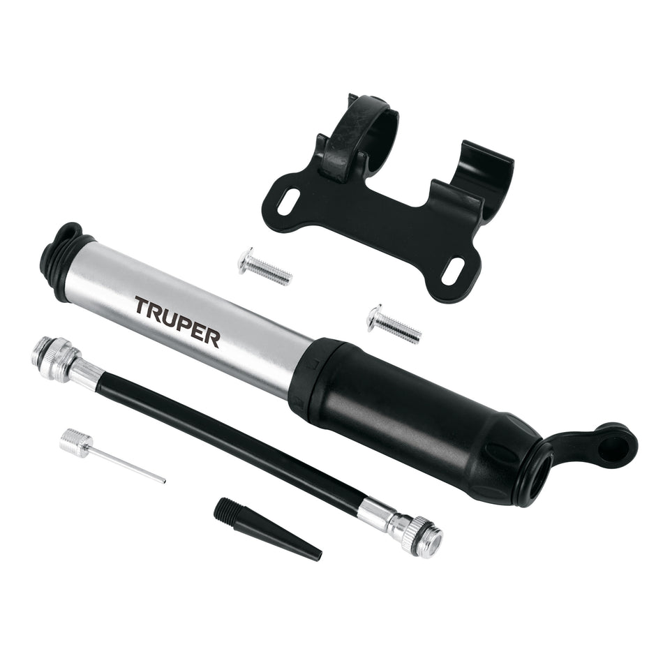 Mini bomba manual para bicicleta, abatible, 75 PSI, TRUPER Caja con 6, 11997
