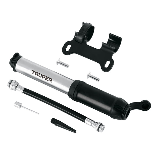Mini bomba manual para bicicleta, abatible, 75 PSI, TRUPER Caja con 6, 11997
