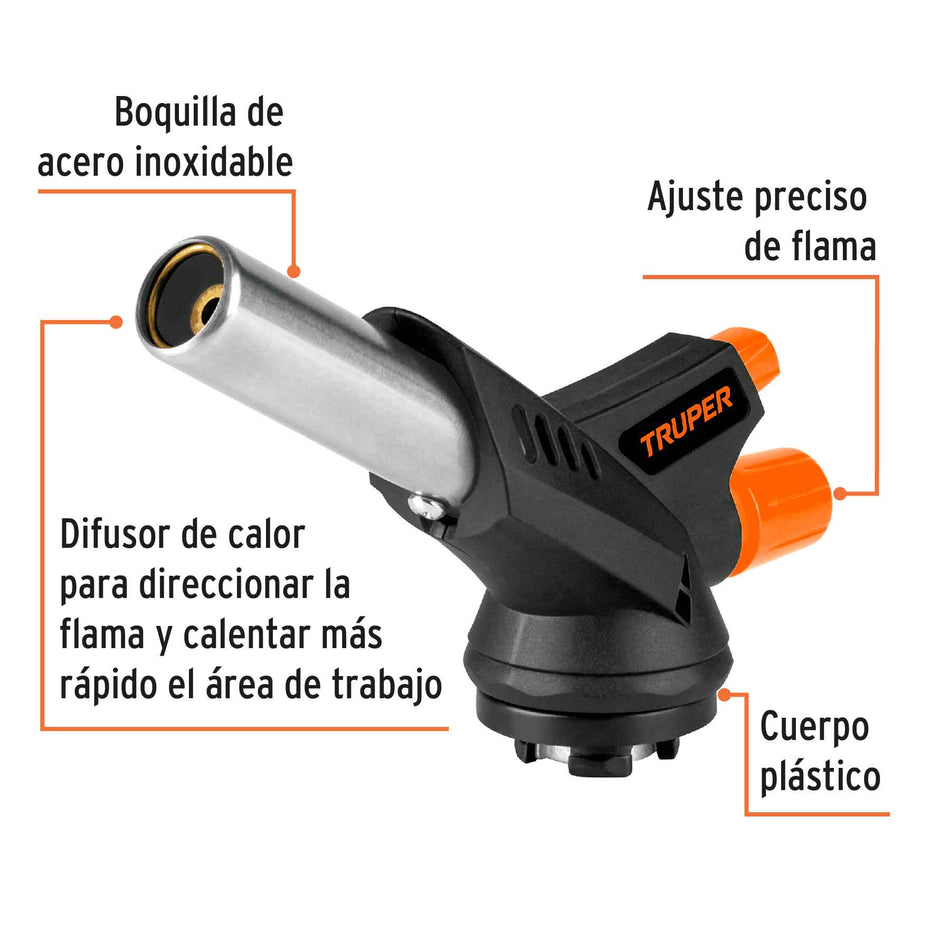Boquilla plástica, enc.electrónico, p/lata de gas 1/4 vuelta Caja con 4, 101969