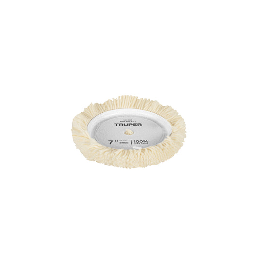 Borla p/pulir de lana trenzada de 7' hook & loop, TRUPER, 104003