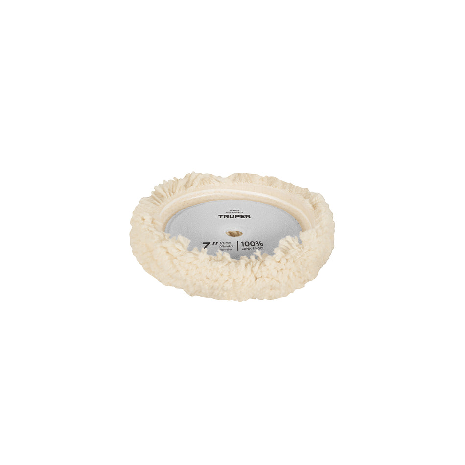 Borla p/pulir de lana trenzada de 8' hook & loop, TRUPER, 104002