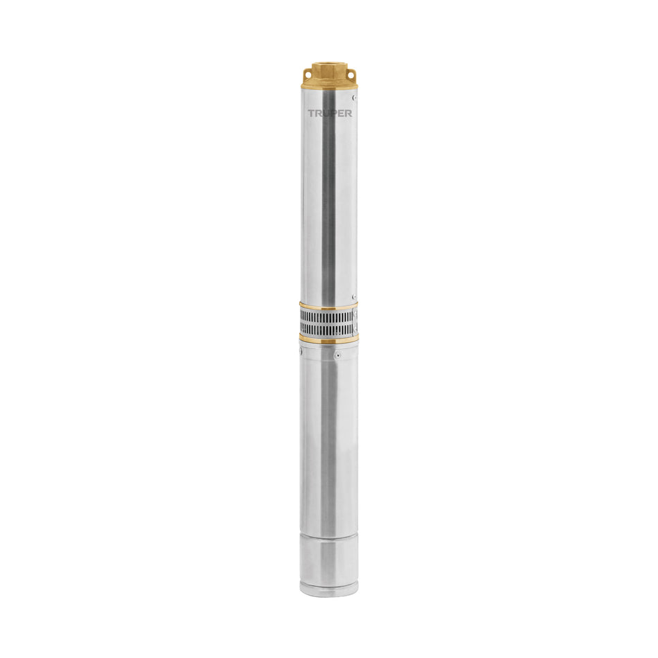 Bomba sumergible, tipo bala, 1-1/2HP, a/limpia, 220V, Truper, 102976