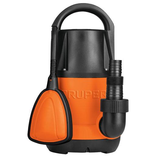 Bomba sumergible plástica, 1/2 HP para agua limpia, Truper, 12601