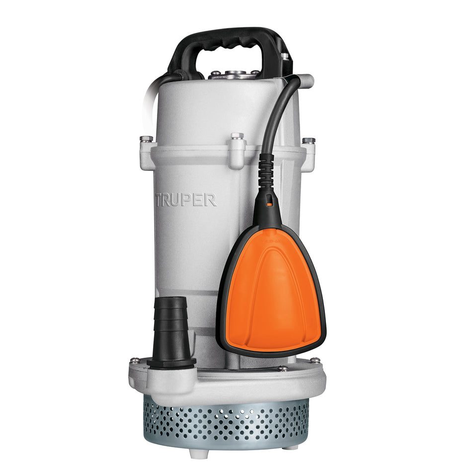 Bomba sumergible cubierta aluminio,agua limpia, 1 HP, TRUPER, 15003