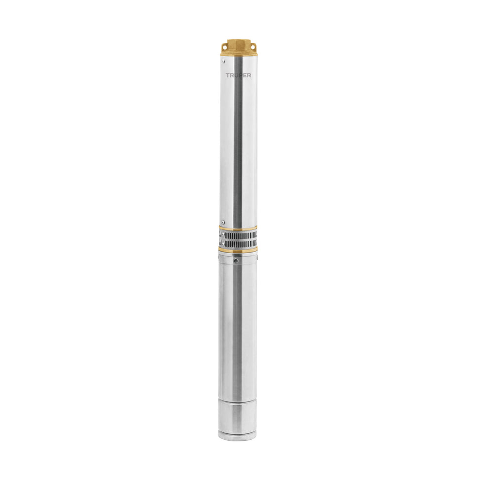Bomba sumergible, tipo bala, 2 HP, a/limpia, 220V, Truper, 102977