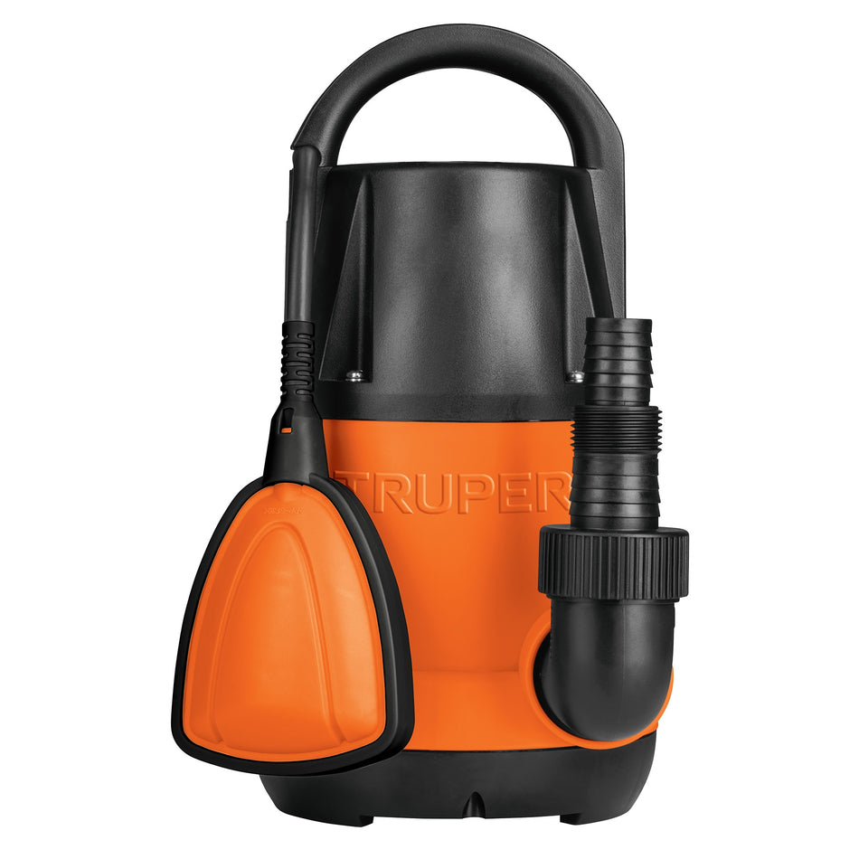 Bomba sumergible plástica, 3/4 HP para agua limpia, Truper, 12600