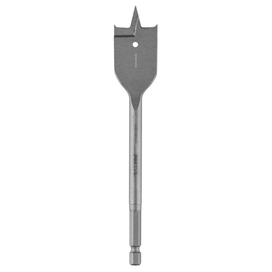 Broca plana de manita 1/2' para madera, Pretul Caja con 6, 28100