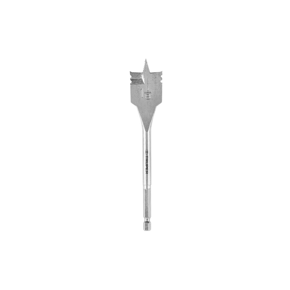 Broca plana de manita 1-1/8' para madera, Truper Caja con 6, 11387