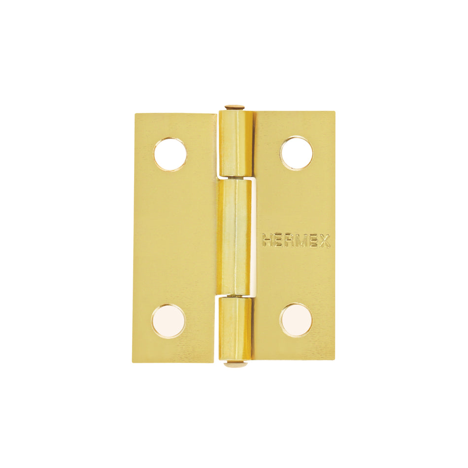 Bisagra rectangular 1-1/2' acero latonado, Hermex Caja con 20, 43193