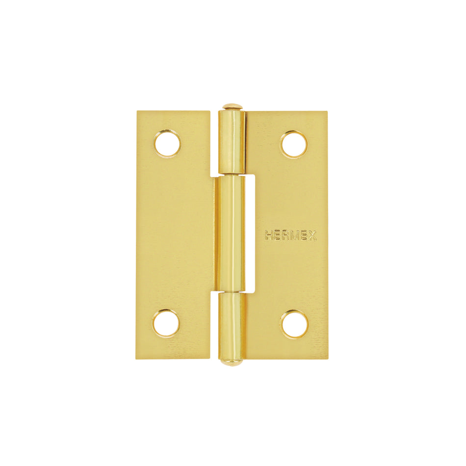 Bisagra rectangular 2' acero latonado, Hermex Caja con 20, 43194