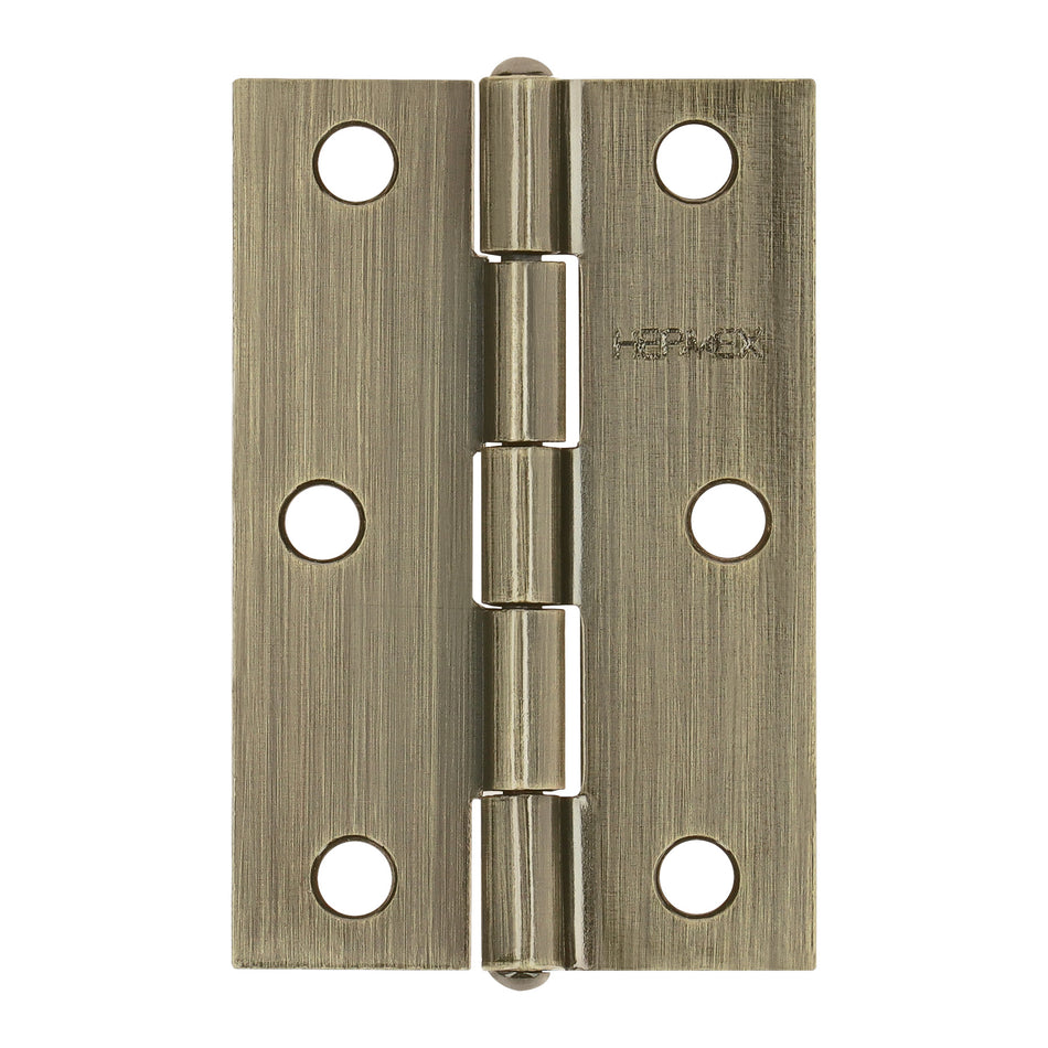 Bisagra rectangular 2-1/2' latón antiguo, Hermex Caja con 20, 46912