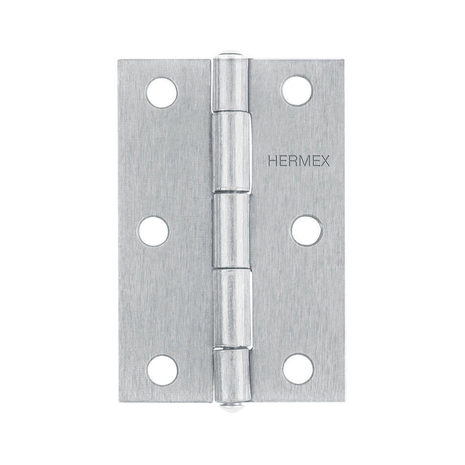 Bisagra rectangular 3' acero pulido, Hermex Caja con 20, 43189