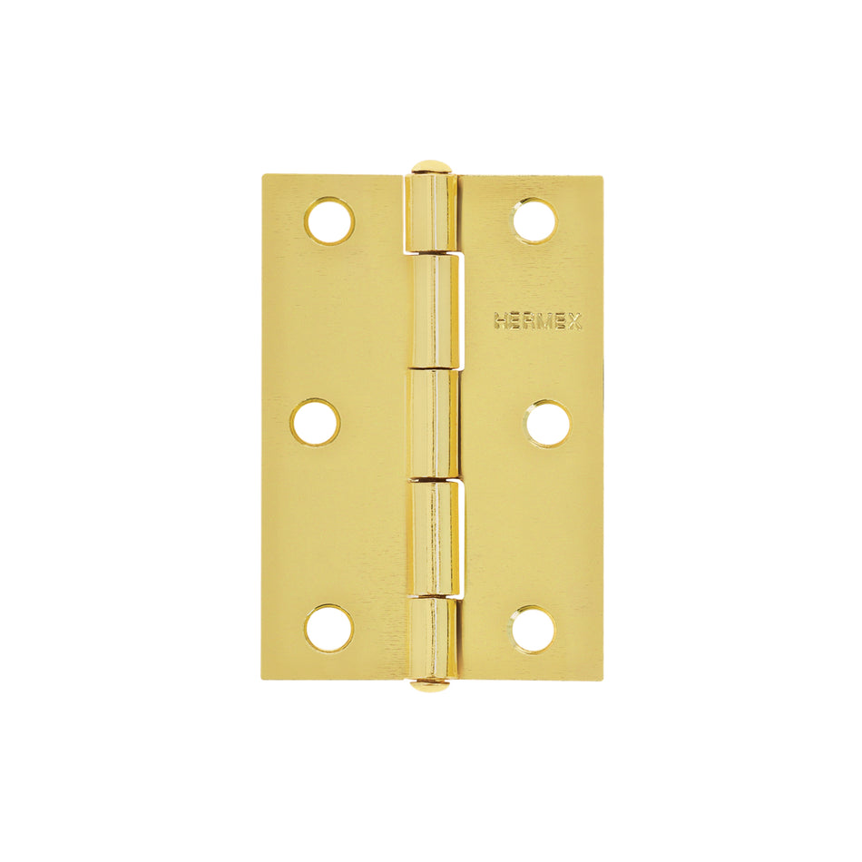Bisagra rectangular 3' acero latonado, Hermex Caja con 20, 43196