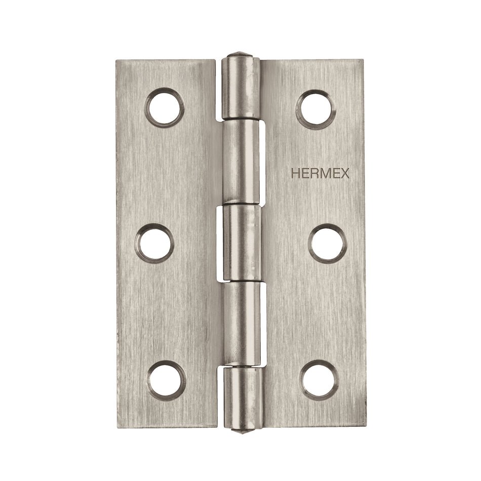 Bisagra rectangular 3' acero inoxidable, Hermex Caja con 10, 43203
