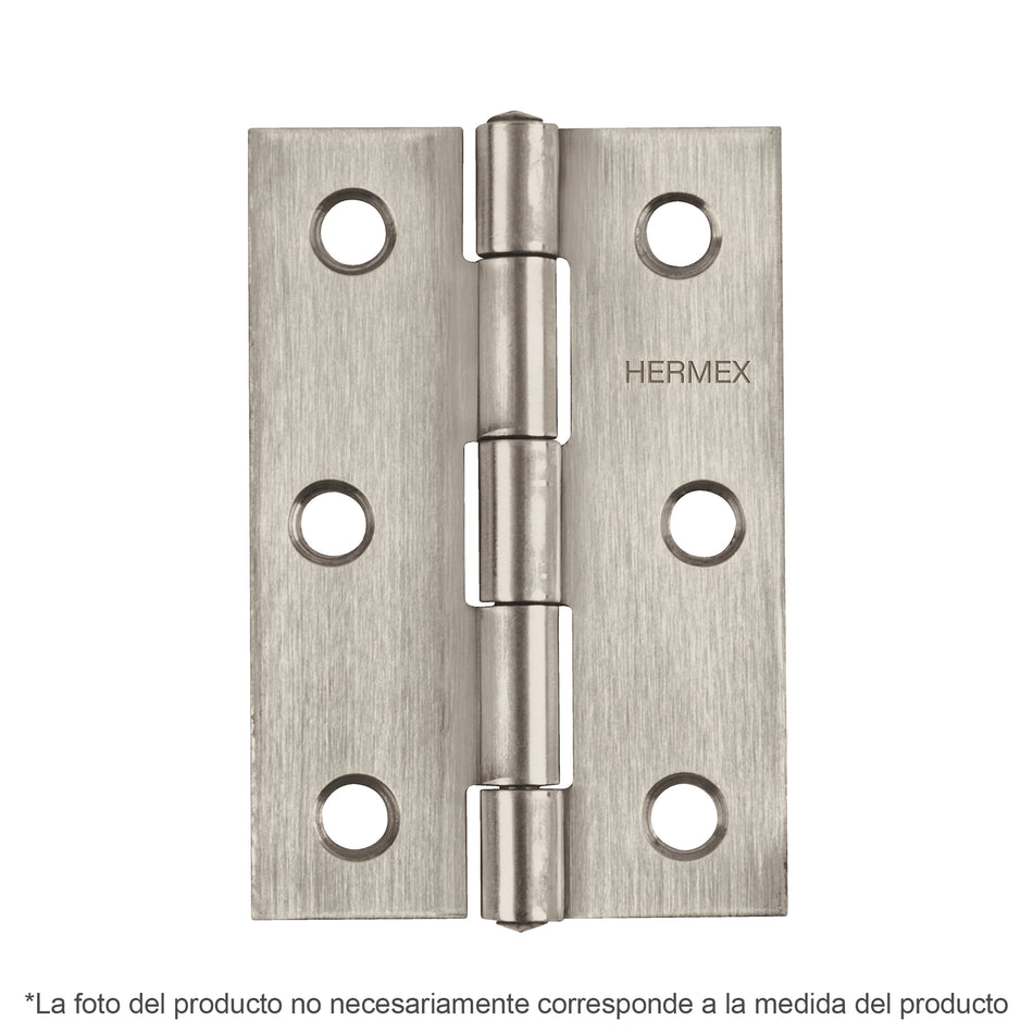 Bisagra rectangular 3-1/2' acero inoxidable, Hermex Caja con 10, 43204