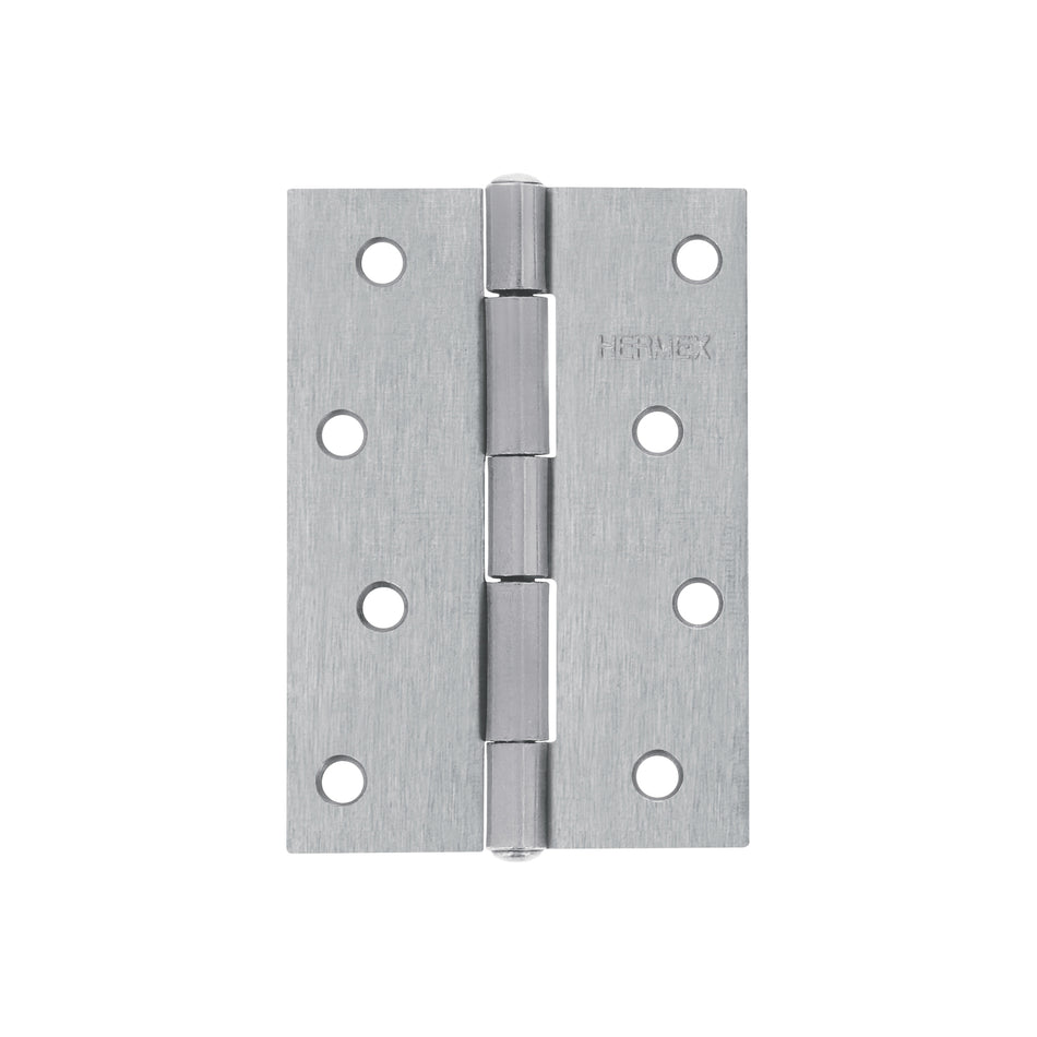 Bisagra rectangular 4' acero pulido, Hermex Caja con 10, 43191