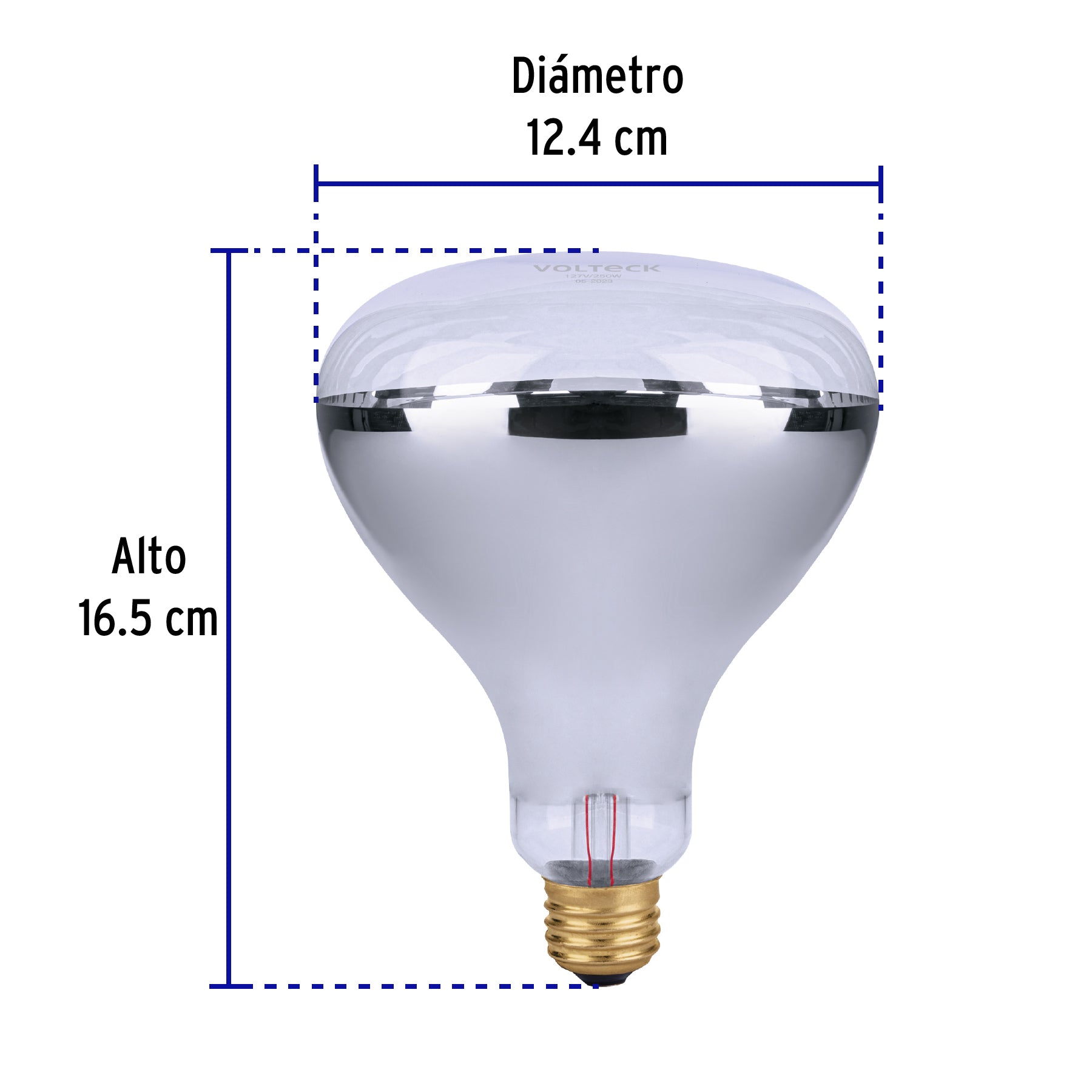 Lámpara incandescente de calor, BR40 250 Watts, transparente, 46834