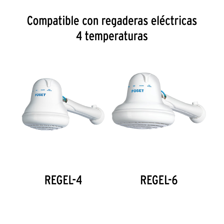 Brazo plástico para regadera eléctrica REGEL-4 y 6, Foset Caja con 5, 49494