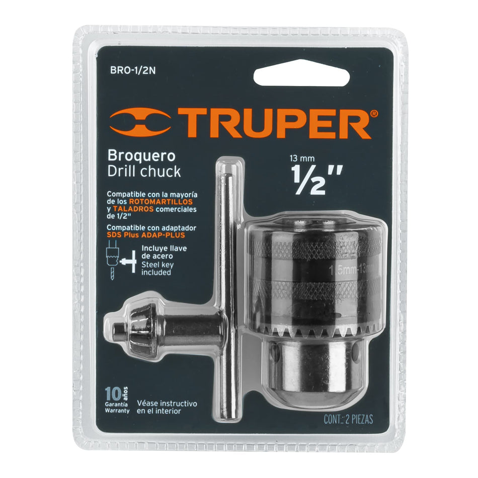 Broquero de 1/2' con llave, TRUPER Caja con 6, 16478