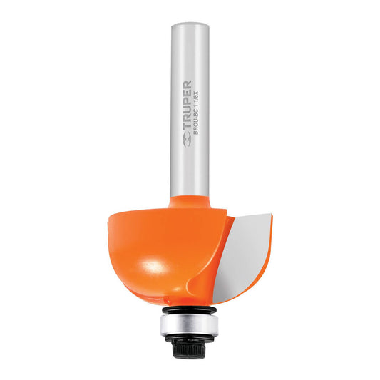 Broca para router, bocel cuarto, 1-1/8' con balero, Truper Caja con 3, 11485