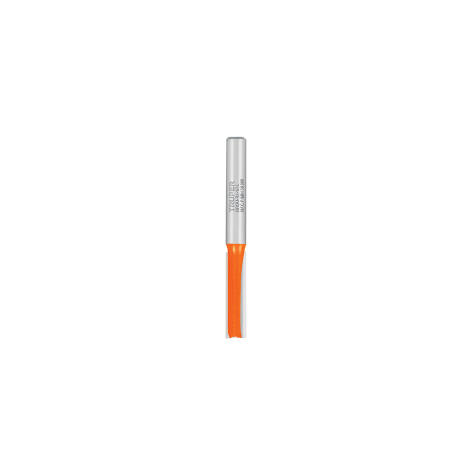 Broca para router, recta 2 filos, 1/4', larga, Truper Caja con 3, 11453