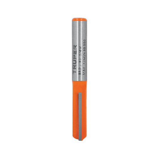 Broca para router, recta 2 filos, 1/4', mediana, Truper Caja con 3, 11452