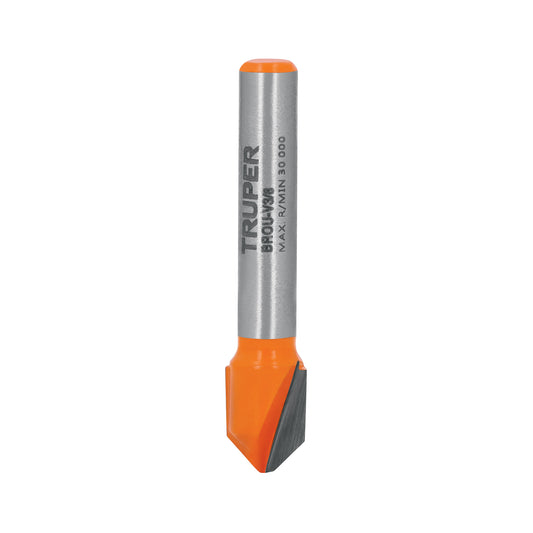 Broca para router, corte en 'V', 3/8', Truper Caja con 3, 11465