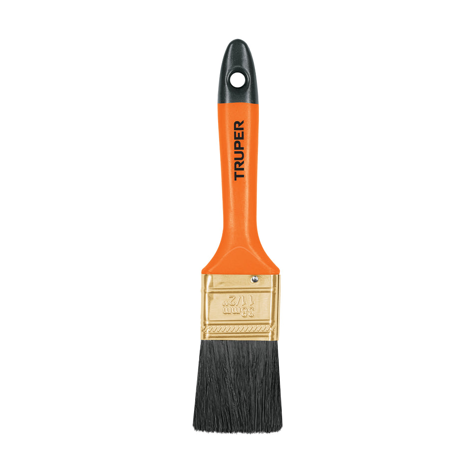 Brocha profesional de 1-1/2' con mango de plástico, Truper Caja con 6, 14482