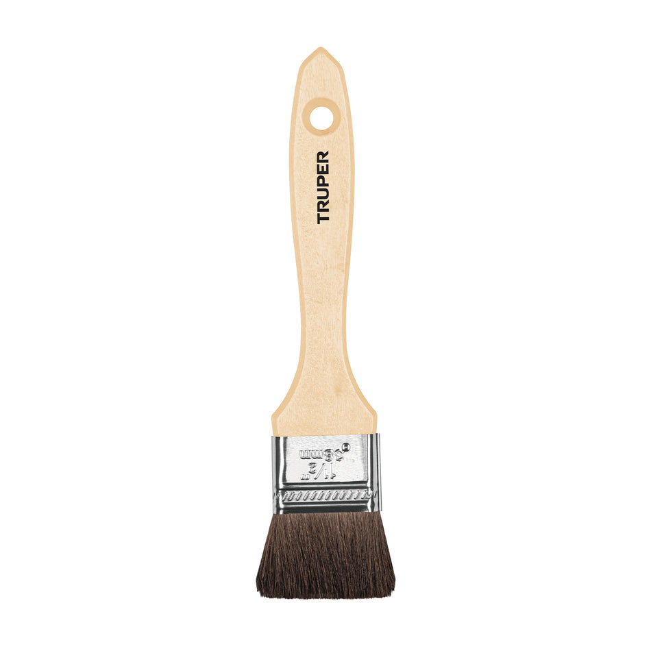 Brocha pelo de camello de 1-1/2' con mango de madera, Truper Caja con 6, 12467